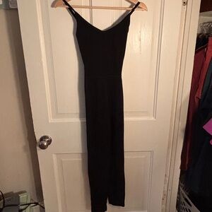 Sleek Black Spaghetti Strap Jumpsuit - Minimalist - Size S